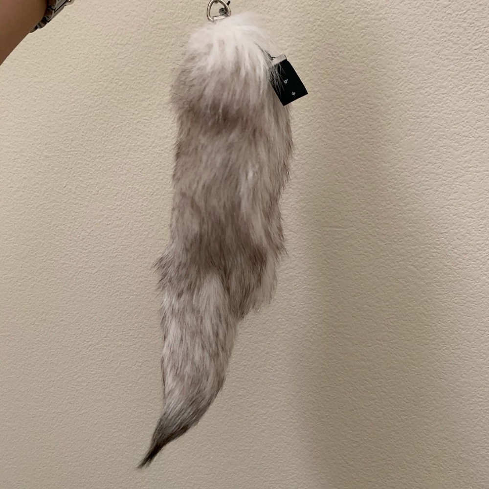 Faux fox tail with chain and clasp